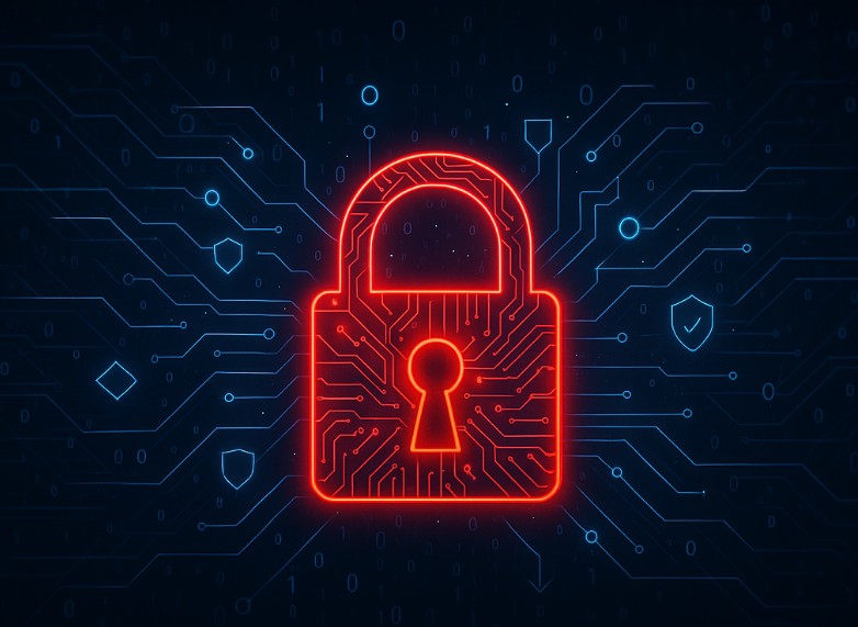 Cyber Security lock Digital Alert Warning